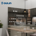 Black Minimalist Modular Kitchen Storage Furniture Design